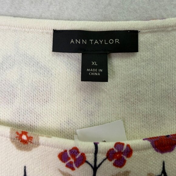 Ann Taylor Women’s White Multicolor Floral Sleeveless Tank Top Size XL - New - Picture 5 of 9